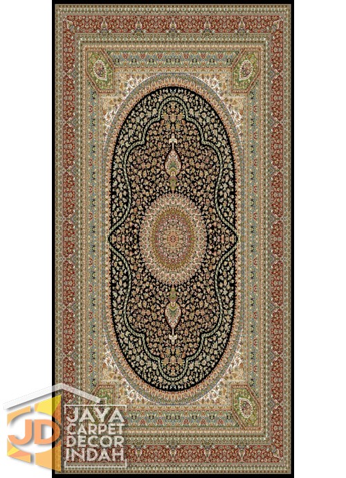 Karpet Permadani Solomon 700 Reeds Raaz Black 3610 ukuran 100x150, 150x225, 200x300, 250x350, 300x400